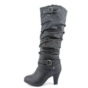 Black Rampage black heeled slouchy boots